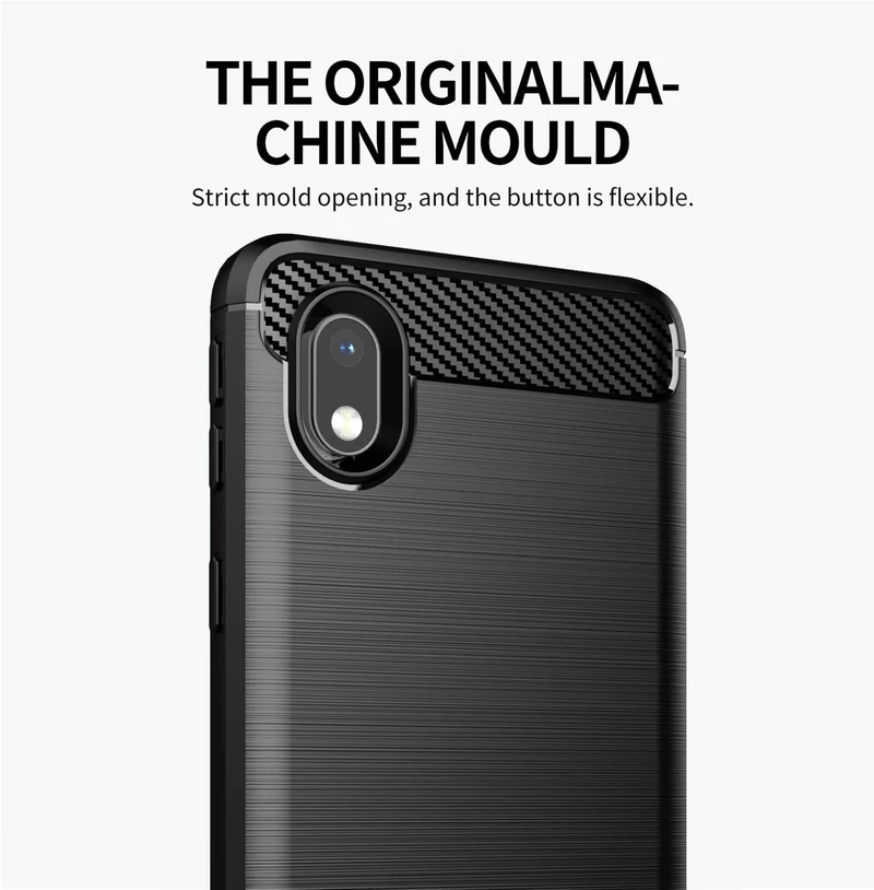 Cadorabo Hülle für Samsung Galaxy A10e / A20e Schutzhülle aus flexiblem TPU Silikon in Edelstahl-Karbonfaser Optik