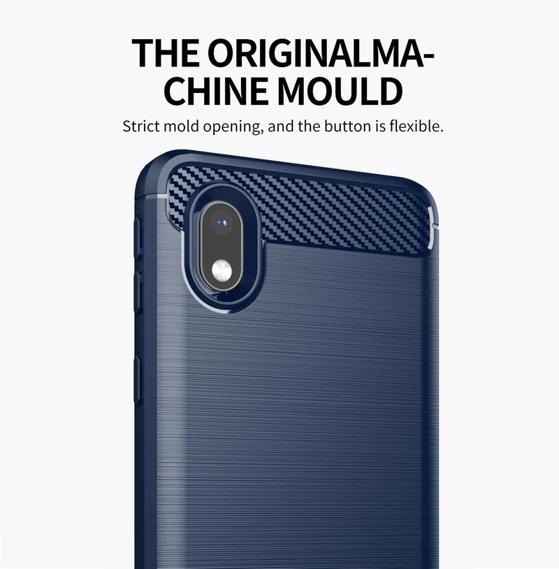 Cadorabo Hülle für Samsung Galaxy A10e / A20e Schutzhülle aus flexiblem TPU Silikon in Edelstahl-Karbonfaser Optik
