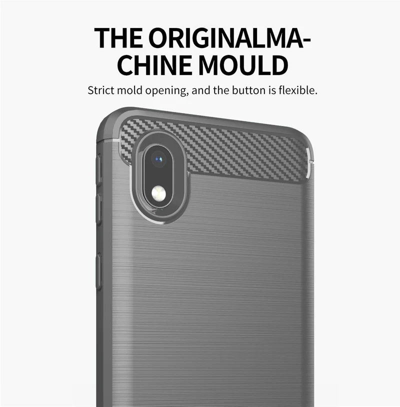 Cadorabo Hülle für Samsung Galaxy A10e / A20e Schutzhülle aus flexiblem TPU Silikon in Edelstahl-Karbonfaser Optik