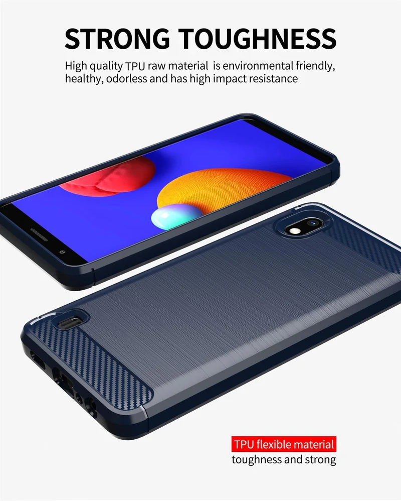 Cadorabo Hülle für Samsung Galaxy A10 / M10 Schutzhülle aus flexiblem TPU Silikon in Edelstahl-Karbonfaser Optik