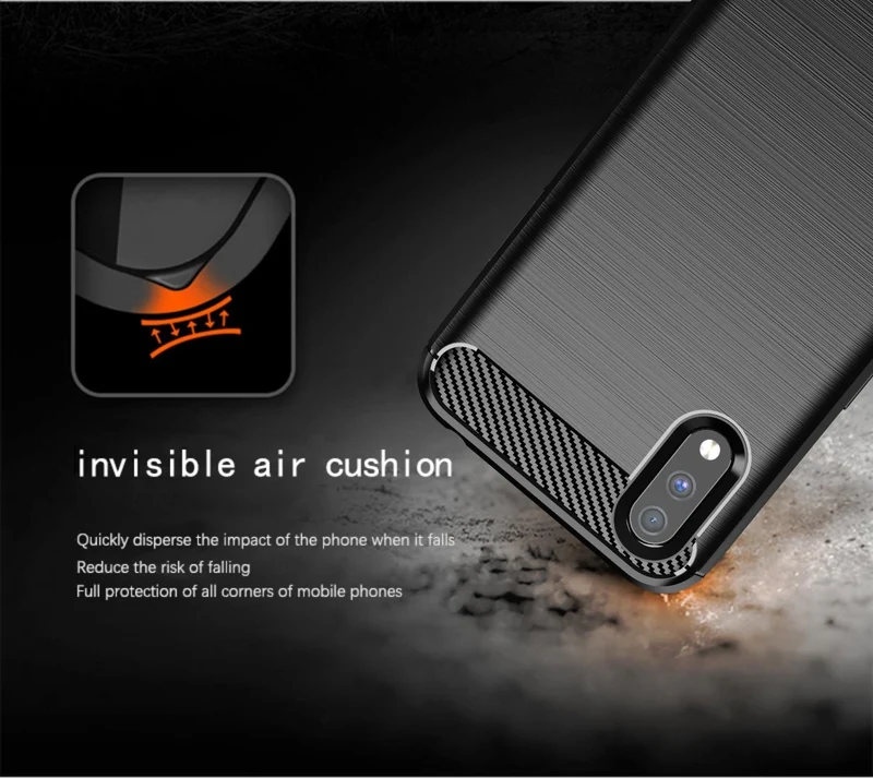 Cadorabo Hülle für Samsung Galaxy A01 Schutzhülle aus flexiblem TPU Silikon in Edelstahl-Karbonfaser Optik