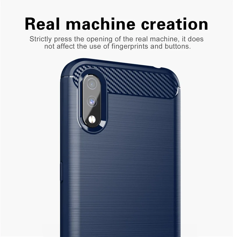 Cadorabo Hülle für Samsung Galaxy A01 Schutzhülle aus flexiblem TPU Silikon in Edelstahl-Karbonfaser Optik