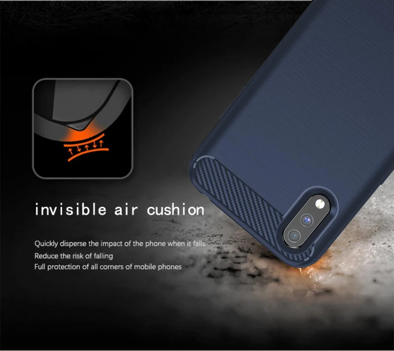Cadorabo Hülle für Samsung Galaxy A01 Schutzhülle aus flexiblem TPU Silikon in Edelstahl-Karbonfaser Optik