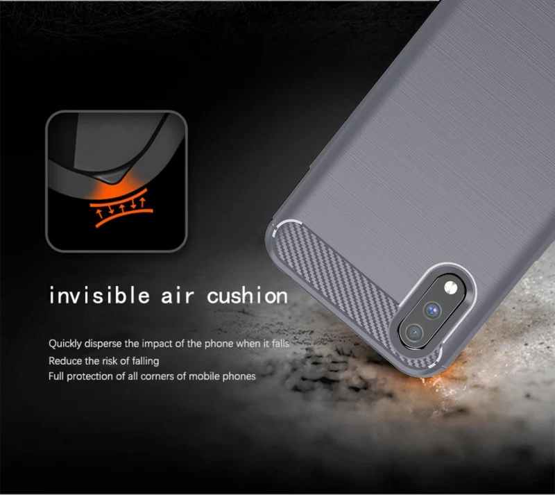 Cadorabo Hülle für Samsung Galaxy A01 Schutzhülle aus flexiblem TPU Silikon in Edelstahl-Karbonfaser Optik
