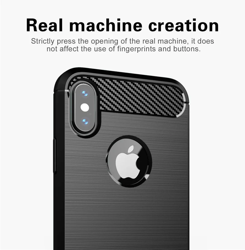 Cadorabo Hülle für Apple iPhone XS MAX Schutzhülle aus flexiblem TPU Silikon in Edelstahl-Karbonfaser Optik