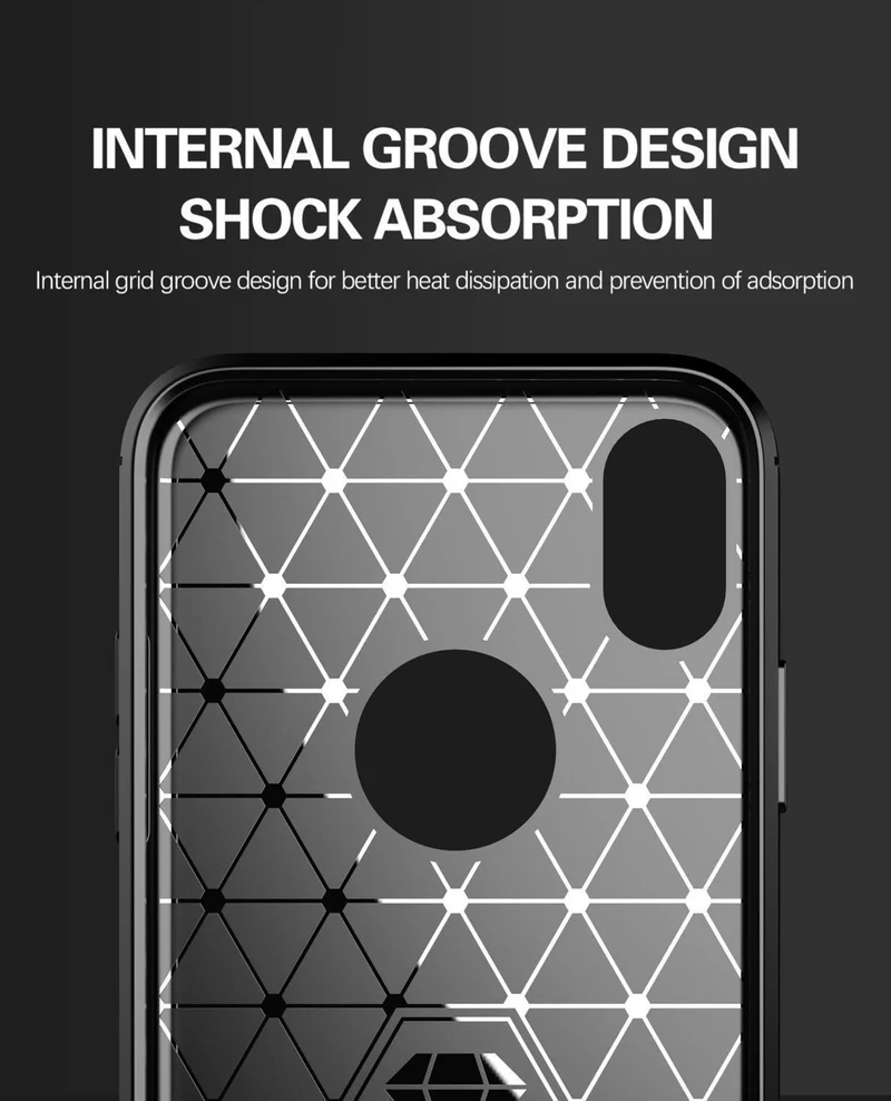 Cadorabo Hülle für Apple iPhone XS MAX Schutzhülle aus flexiblem TPU Silikon in Edelstahl-Karbonfaser Optik