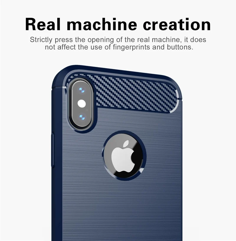 Cadorabo Hülle für Apple iPhone XS MAX Schutzhülle aus flexiblem TPU Silikon in Edelstahl-Karbonfaser Optik