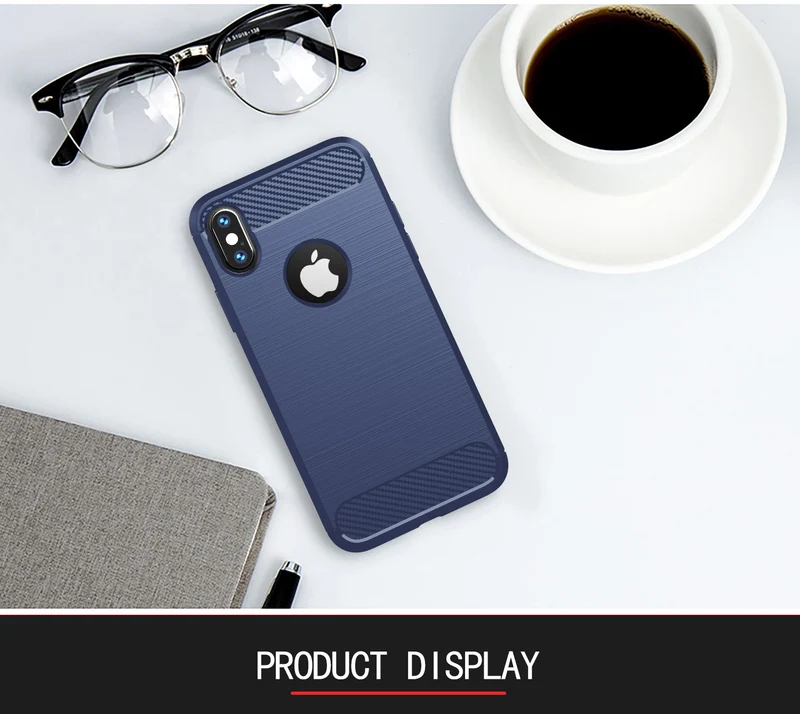 Cadorabo Hülle für Apple iPhone X / XS Schutzhülle aus flexiblem TPU Silikon in Edelstahl-Karbonfaser Optik