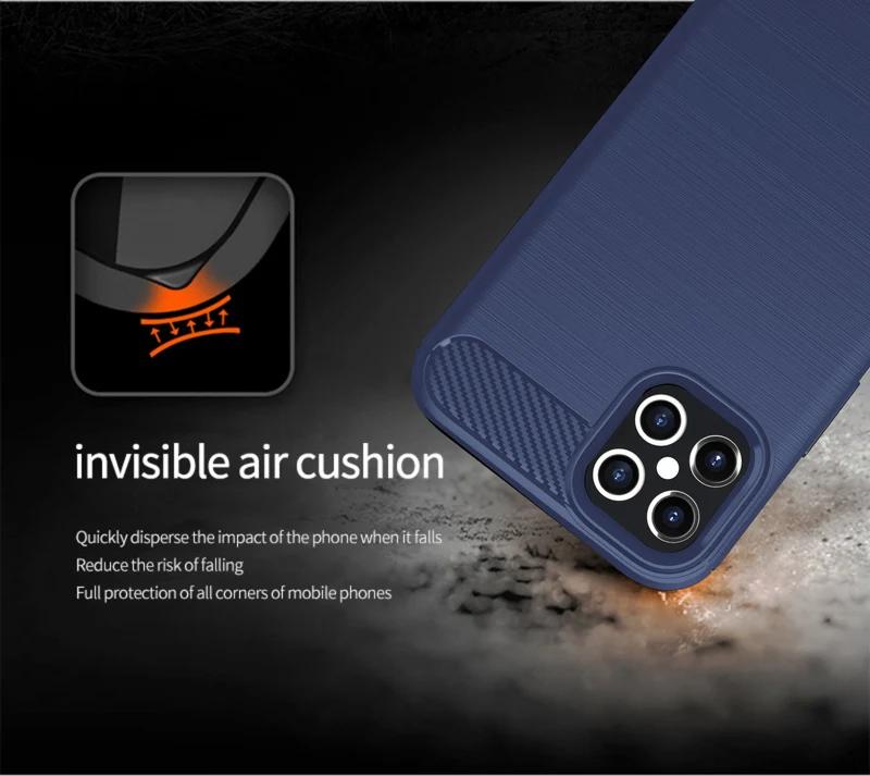 Cadorabo Hülle für Apple iPhone 12 PRO MAX Schutzhülle aus flexiblem TPU Silikon in Edelstahl-Karbonfaser Optik