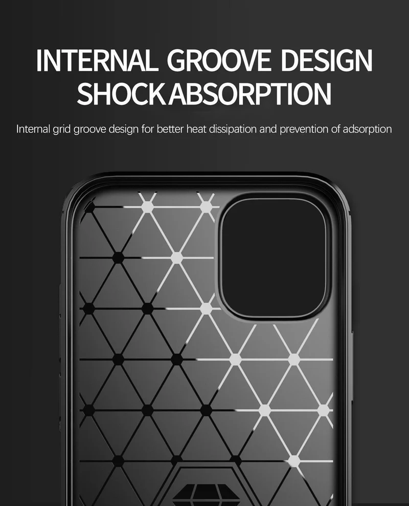 Cadorabo Hülle für Apple iPhone 12 PRO MAX Schutzhülle aus flexiblem TPU Silikon in Edelstahl-Karbonfaser Optik