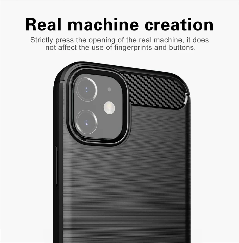 Cadorabo Hülle für Apple iPhone 12 MINI Schutzhülle aus flexiblem TPU Silikon in Edelstahl-Karbonfaser Optik