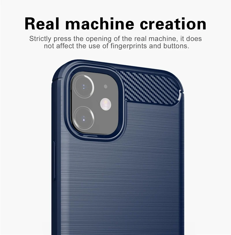 Cadorabo Hülle für Apple iPhone 12 MINI Schutzhülle aus flexiblem TPU Silikon in Edelstahl-Karbonfaser Optik