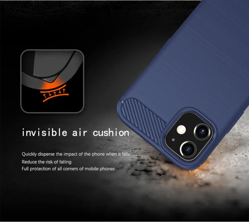 Cadorabo Hülle für Apple iPhone 12 MINI Schutzhülle aus flexiblem TPU Silikon in Edelstahl-Karbonfaser Optik