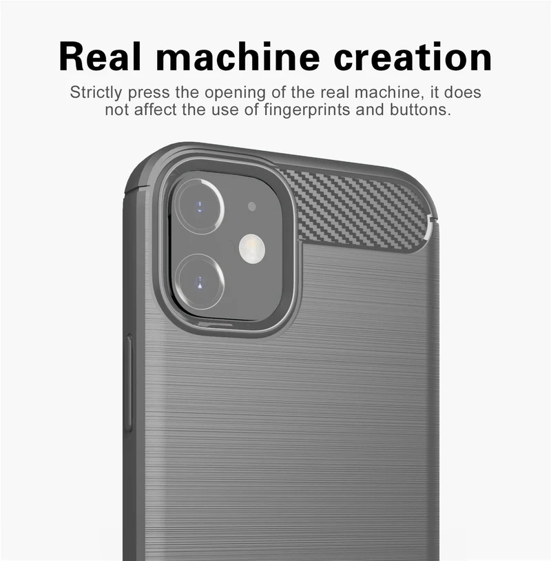 Cadorabo Hülle für Apple iPhone 12 MINI Schutzhülle aus flexiblem TPU Silikon in Edelstahl-Karbonfaser Optik