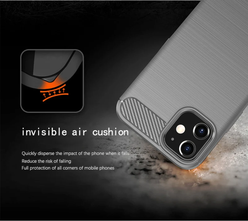 Cadorabo Hülle für Apple iPhone 12 MINI Schutzhülle aus flexiblem TPU Silikon in Edelstahl-Karbonfaser Optik