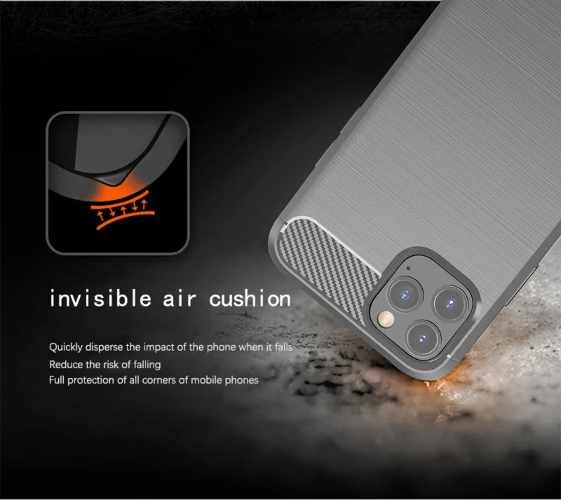 Cadorabo Hülle für Apple iPhone 11 PRO MAX Schutzhülle aus flexiblem TPU Silikon in Edelstahl-Karbonfaser Optik