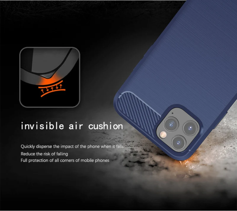 Cadorabo Hülle für Apple iPhone 11 PRO Schutzhülle aus flexiblem TPU Silikon in Edelstahl-Karbonfaser Optik