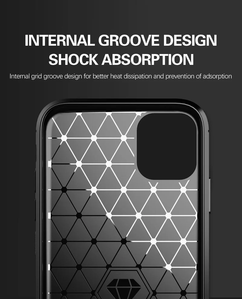 Cadorabo Hülle für Apple iPhone 11 Schutzhülle aus flexiblem TPU Silikon in Edelstahl-Karbonfaser Optik