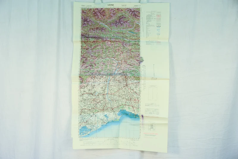 Militärische topografische Karte der USAAF von Udine 1943