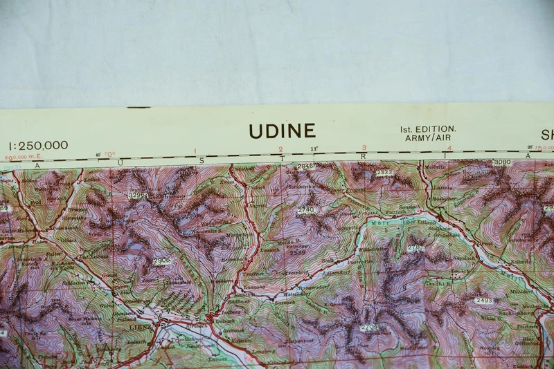 Militärische topografische Karte der USAAF von Udine 1943