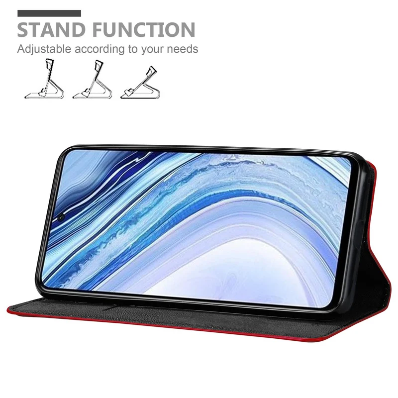 Cadorabo Hülle kompatibel mit Xiaomi RedMi NOTE 9 PRO / NOTE 9S Schutzhülle mit Magnetverschluss, Standfunktion und Kartenfach