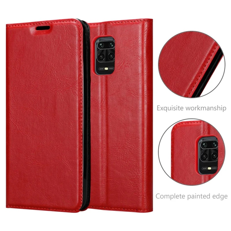 Cadorabo Hülle kompatibel mit Xiaomi RedMi NOTE 9 PRO / NOTE 9S Schutzhülle mit Magnetverschluss, Standfunktion und Kartenfach