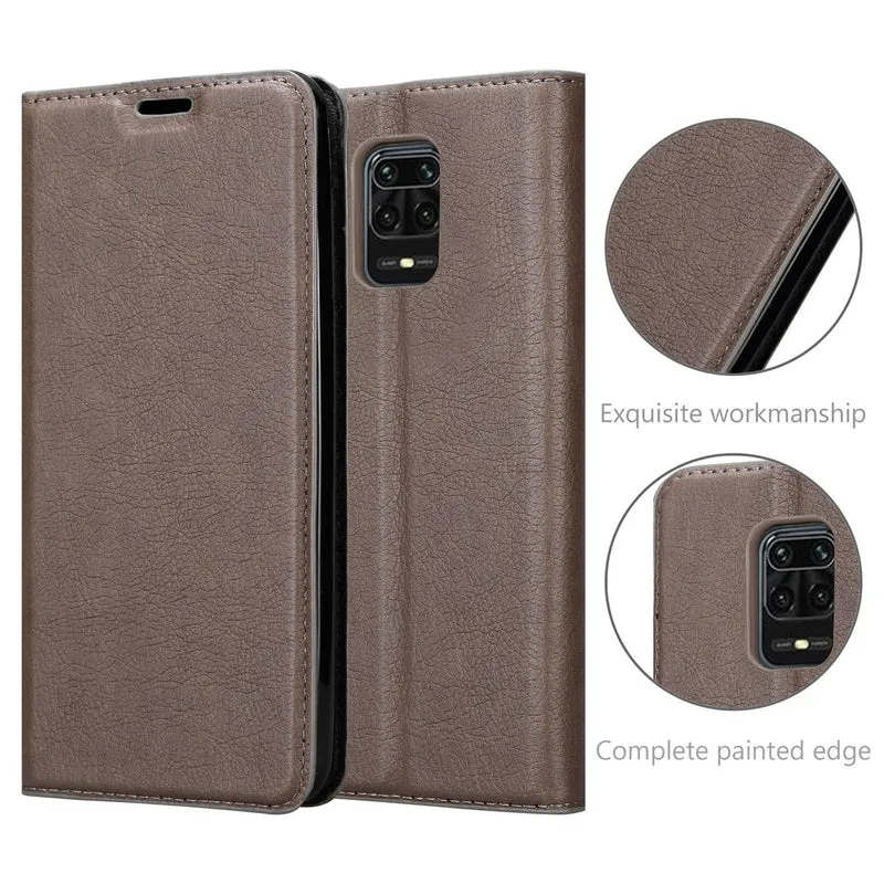 Cadorabo Hülle kompatibel mit Xiaomi RedMi NOTE 9 PRO / NOTE 9S Schutzhülle mit Magnetverschluss, Standfunktion und Kartenfach
