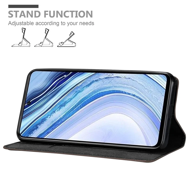 Cadorabo Hülle kompatibel mit Xiaomi RedMi NOTE 9 PRO / NOTE 9S Schutzhülle mit Magnetverschluss, Standfunktion und Kartenfach