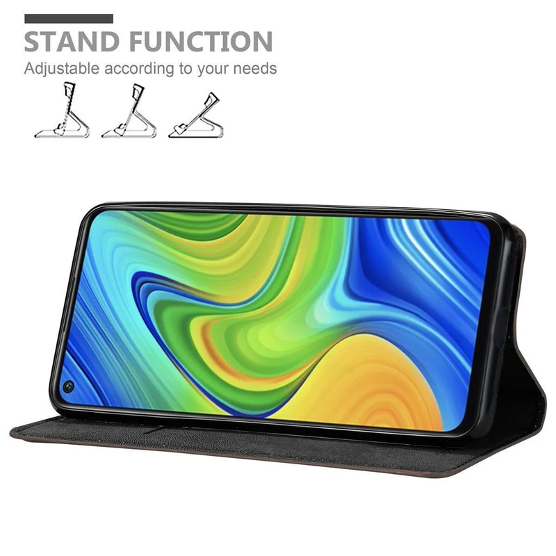 Cadorabo Hülle kompatibel mit Xiaomi RedMi NOTE 9 Schutzhülle mit Magnetverschluss, Standfunktion und Kartenfach