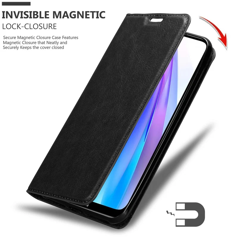 Cadorabo Hülle kompatibel mit Xiaomi RedMi NOTE 8T Schutzhülle mit Magnetverschluss, Standfunktion und Kartenfach