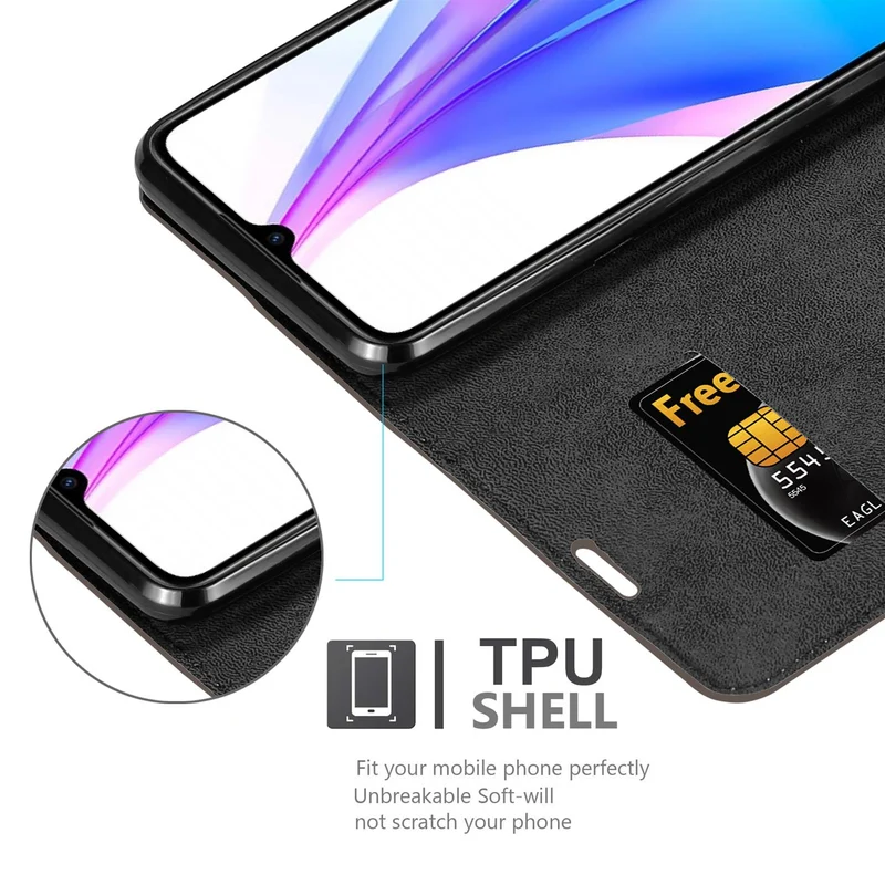 Cadorabo Hülle kompatibel mit Xiaomi RedMi NOTE 8T Schutzhülle mit Magnetverschluss, Standfunktion und Kartenfach