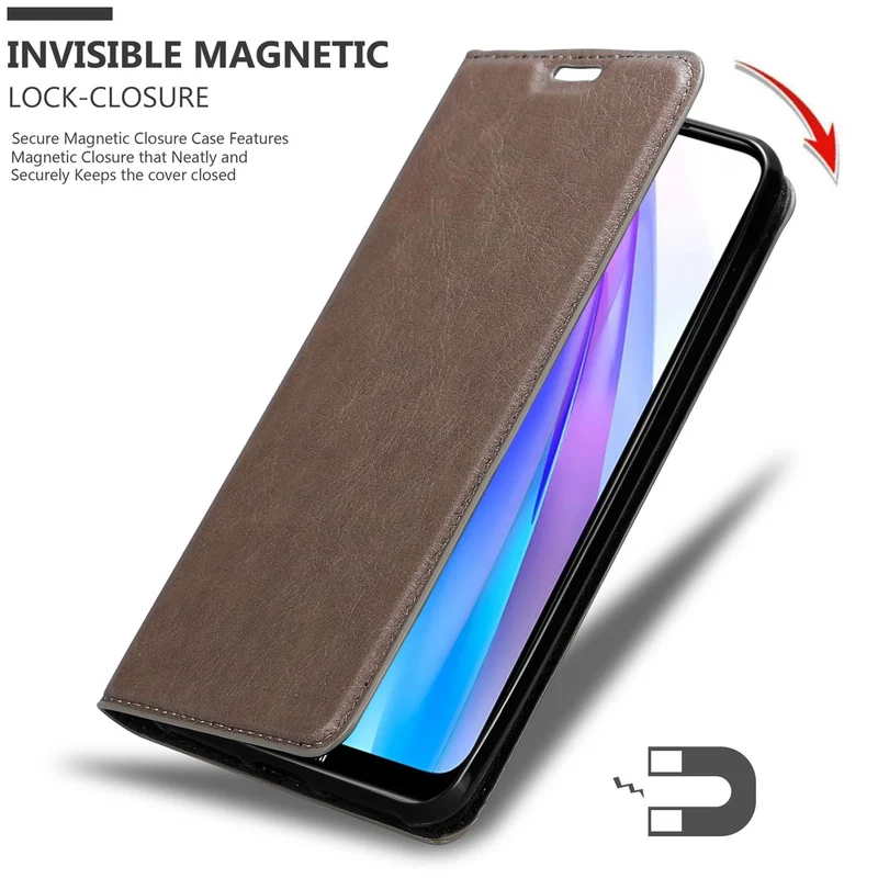 Cadorabo Hülle kompatibel mit Xiaomi RedMi NOTE 8T Schutzhülle mit Magnetverschluss, Standfunktion und Kartenfach