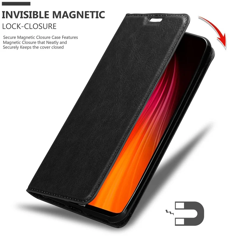 Cadorabo Hülle kompatibel mit Xiaomi RedMi NOTE 8 Schutzhülle mit Magnetverschluss, Standfunktion und Kartenfach