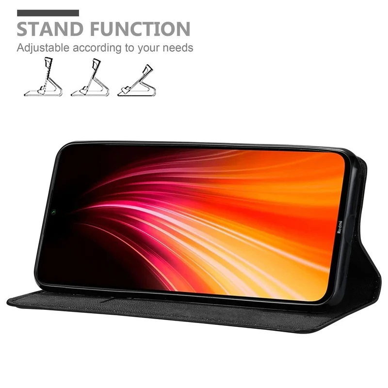 Cadorabo Hülle kompatibel mit Xiaomi RedMi NOTE 8 Schutzhülle mit Magnetverschluss, Standfunktion und Kartenfach