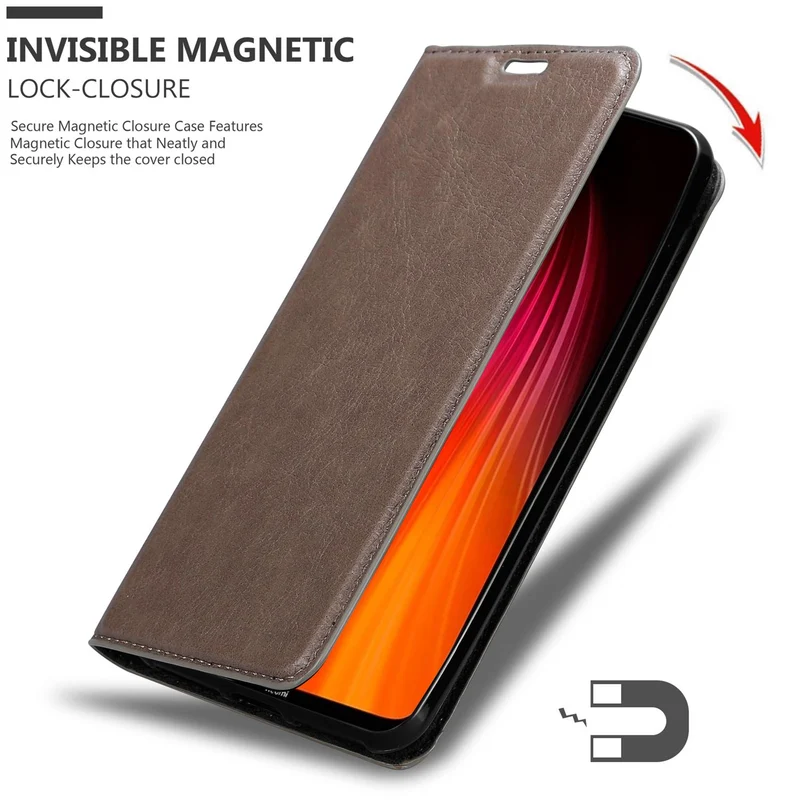 Cadorabo Hülle kompatibel mit Xiaomi RedMi NOTE 8 Schutzhülle mit Magnetverschluss, Standfunktion und Kartenfach