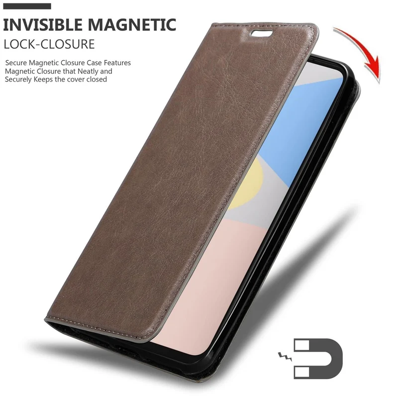 Cadorabo Hülle kompatibel mit Google PIXEL 4A 5G Schutzhülle mit Magnetverschluss, Standfunktion und Kartenfach