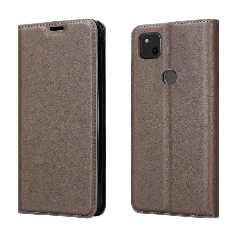 Cadorabo Hülle kompatibel mit Google PIXEL 4A 5G Schutzhülle mit Magnetverschluss, Standfunktion und Kartenfach