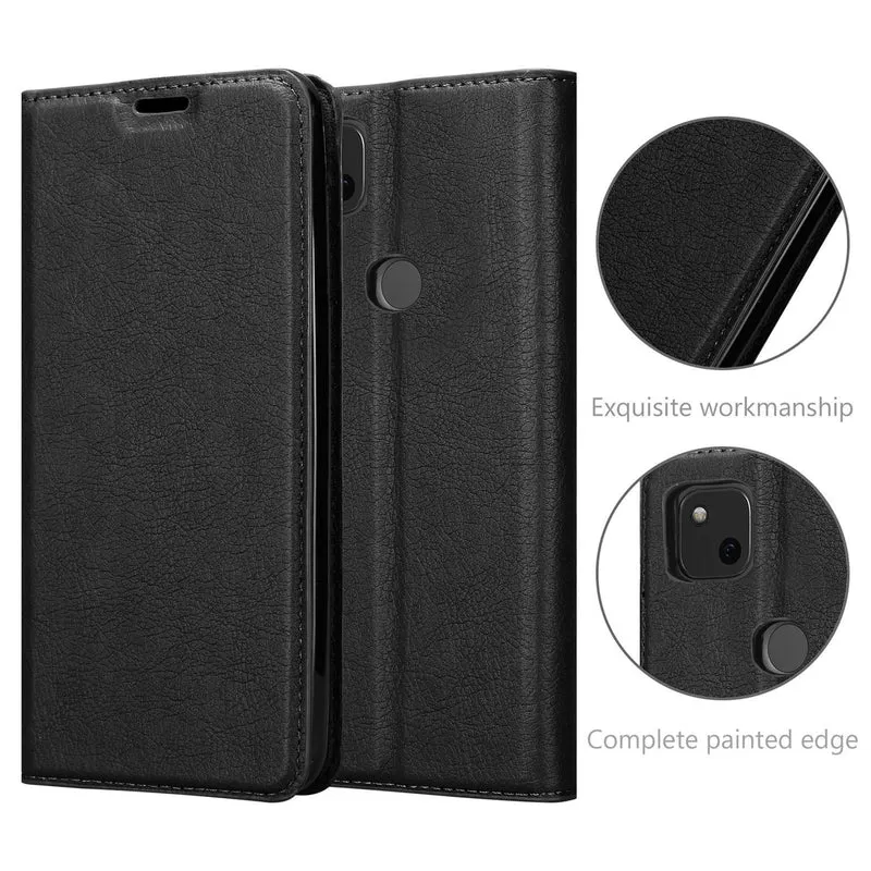 Cadorabo Hülle kompatibel mit Google PIXEL 4A Schutzhülle mit Magnetverschluss, Standfunktion und Kartenfach