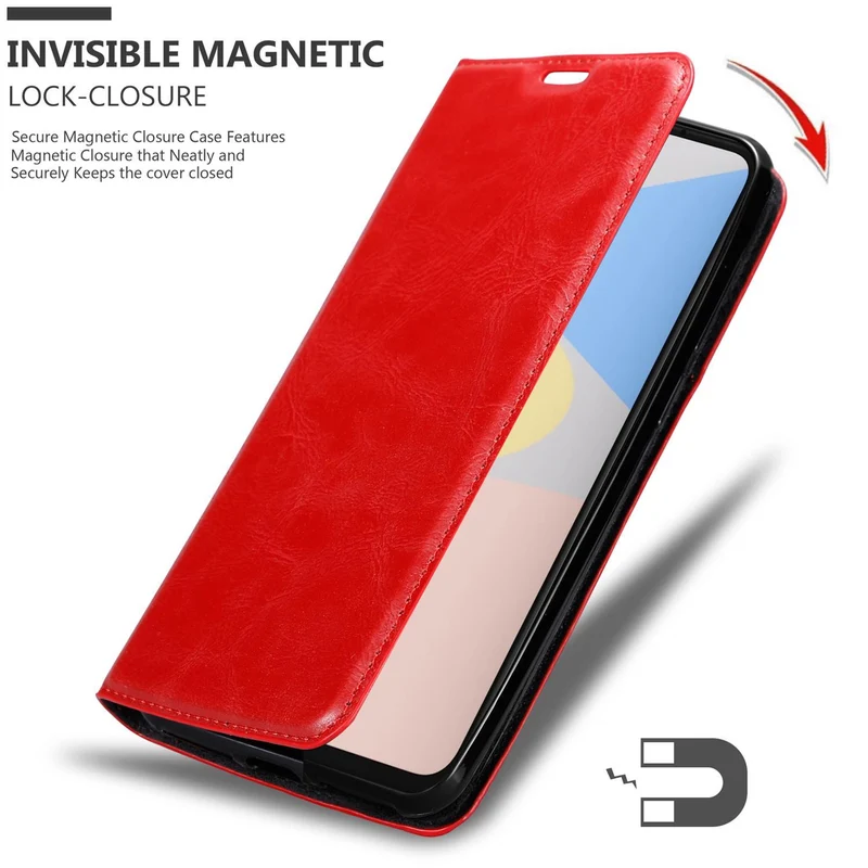 Cadorabo Hülle kompatibel mit Google PIXEL 4A Schutzhülle mit Magnetverschluss, Standfunktion und Kartenfach