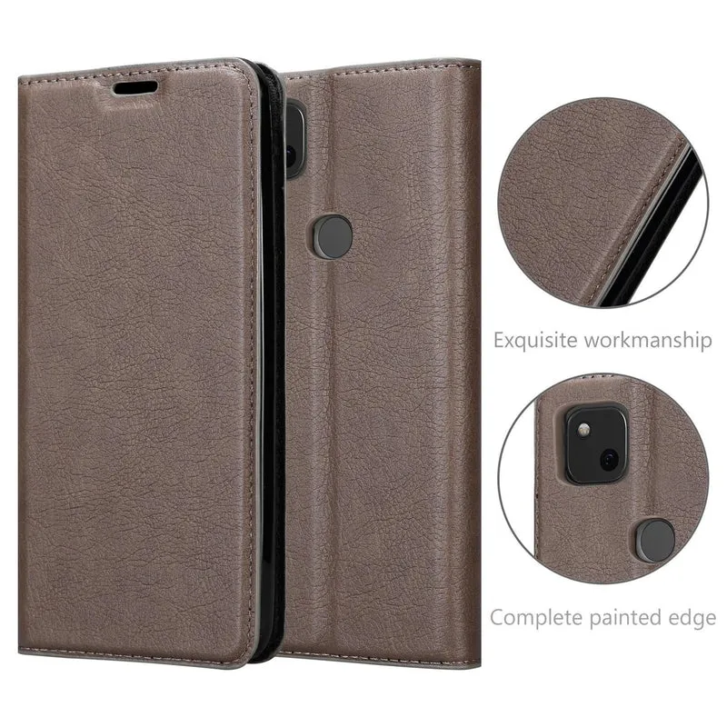 Cadorabo Hülle kompatibel mit Google PIXEL 4A Schutzhülle mit Magnetverschluss, Standfunktion und Kartenfach