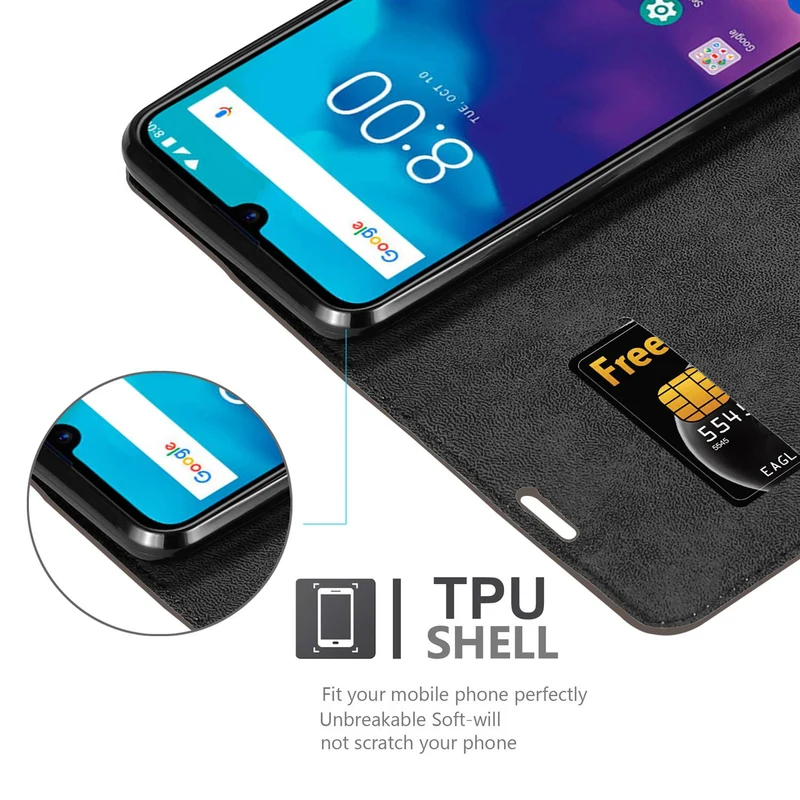 Cadorabo Hülle kompatibel mit ZTE Blade V10 VITA Schutzhülle mit Magnetverschluss, Standfunktion und Kartenfach