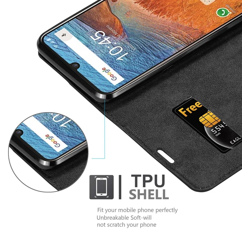 Cadorabo Hülle kompatibel mit ZTE Blade V10 Schutzhülle mit Magnetverschluss, Standfunktion und Kartenfach