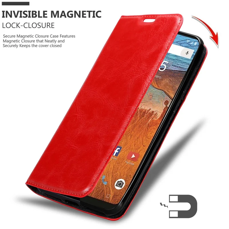 Cadorabo Hülle kompatibel mit ZTE Blade V10 Schutzhülle mit Magnetverschluss, Standfunktion und Kartenfach