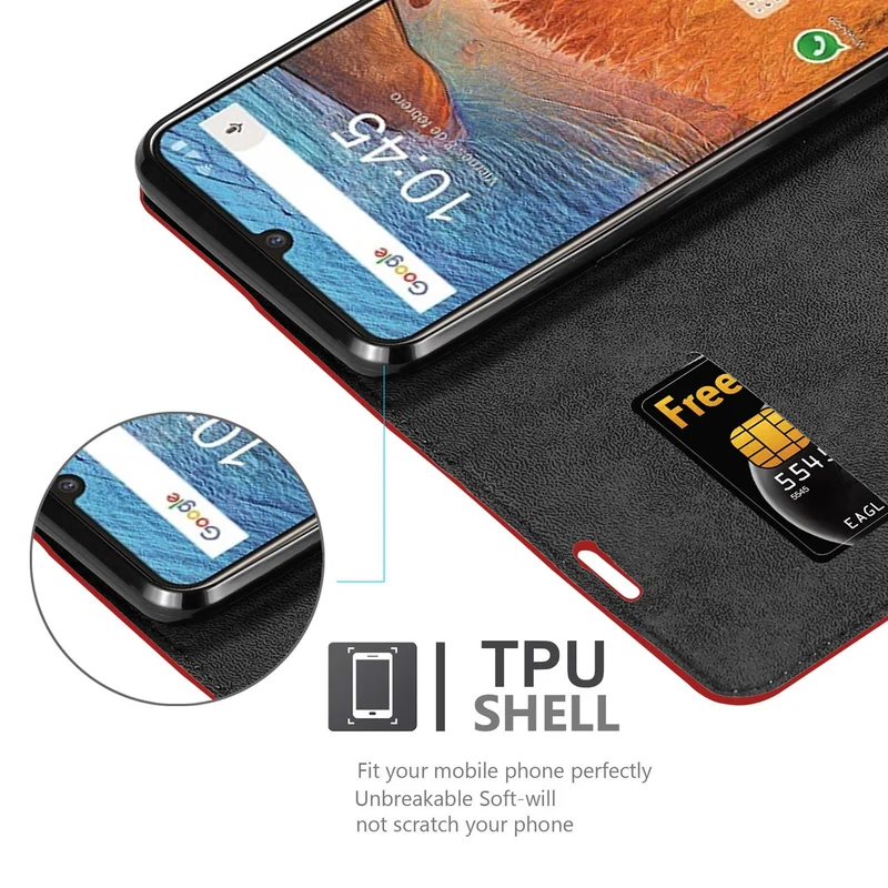 Cadorabo Hülle kompatibel mit ZTE Blade V10 Schutzhülle mit Magnetverschluss, Standfunktion und Kartenfach