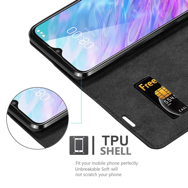 Cadorabo Hülle kompatibel mit ZTE Blade 10 SMART Schutzhülle mit Magnetverschluss, Standfunktion und Kartenfach