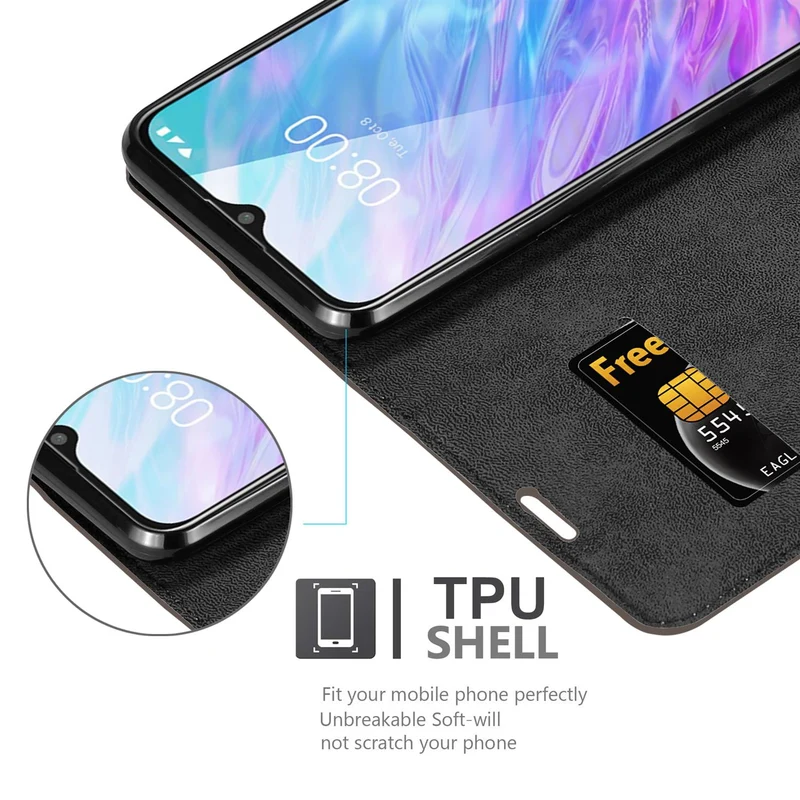 Cadorabo Hülle kompatibel mit ZTE Blade 10 SMART Schutzhülle mit Magnetverschluss, Standfunktion und Kartenfach