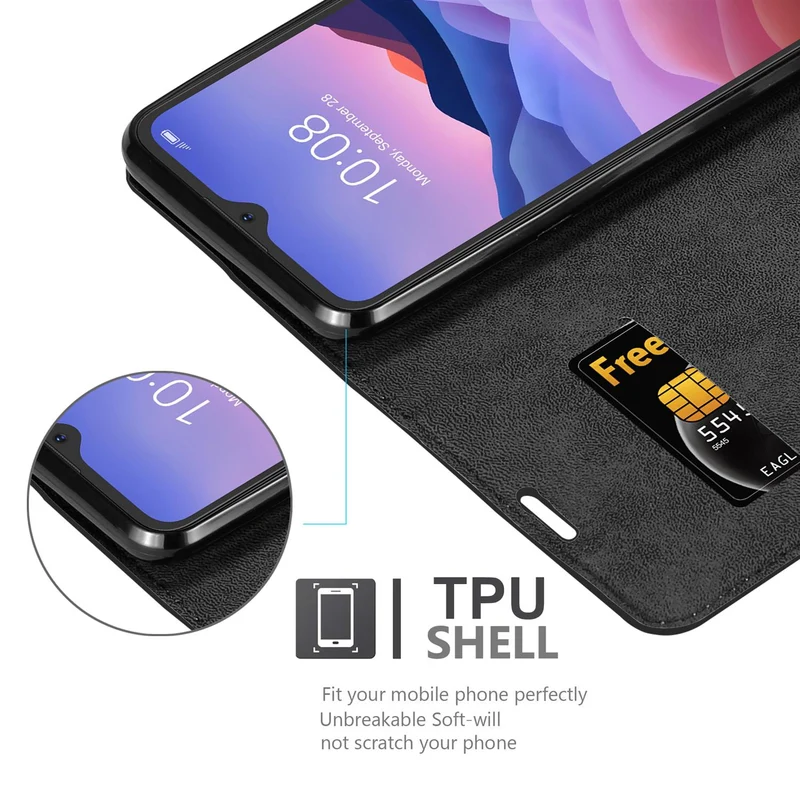 Cadorabo Hülle kompatibel mit ZTE Blade V2020 SMART Schutzhülle mit Magnetverschluss, Standfunktion und Kartenfach
