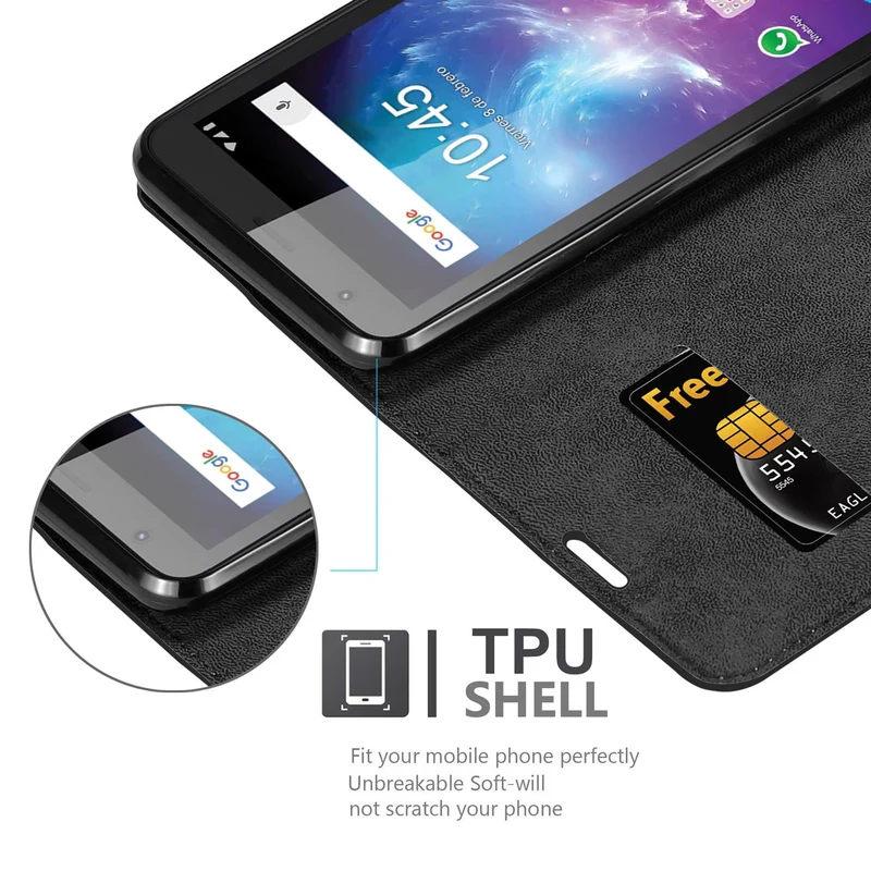 Cadorabo Hülle kompatibel mit ZTE Blade L8 Schutzhülle mit Magnetverschluss, Standfunktion und Kartenfach