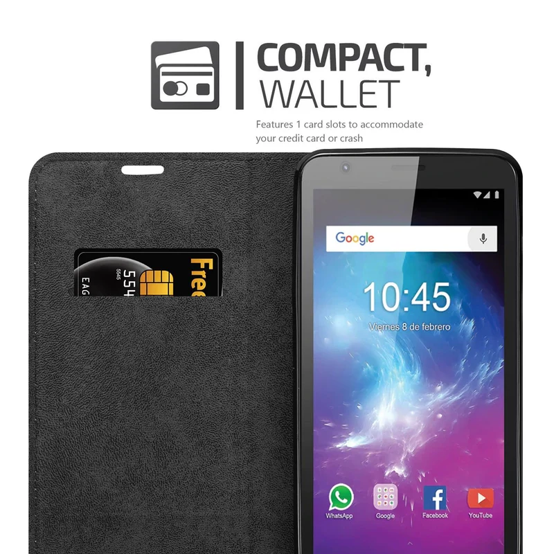 Cadorabo Hülle kompatibel mit ZTE Blade L8 Schutzhülle mit Magnetverschluss, Standfunktion und Kartenfach