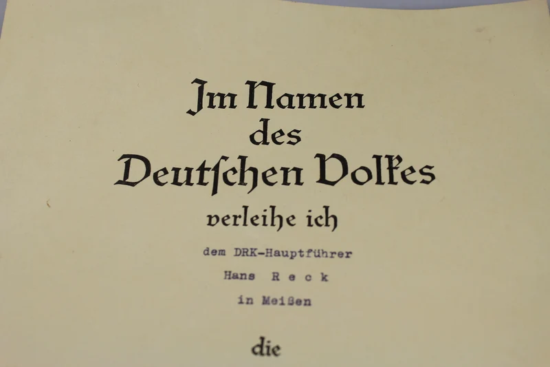 Ordensurkunde der Deutschen Volkspfaffege